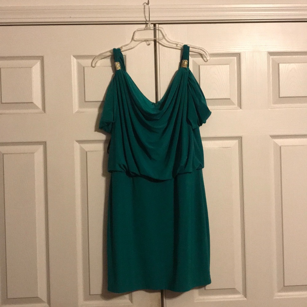 Green Cold Shoulder Dress (NWOT)